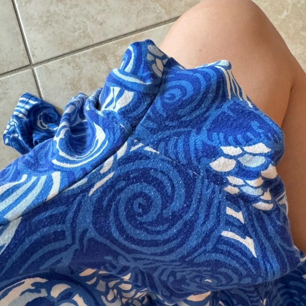 Lilly Pulitzer Sophiletta 3/4 Sleeve V neck Mini Dress Bold Blue Fish Size Small - Picture 9 of 13
